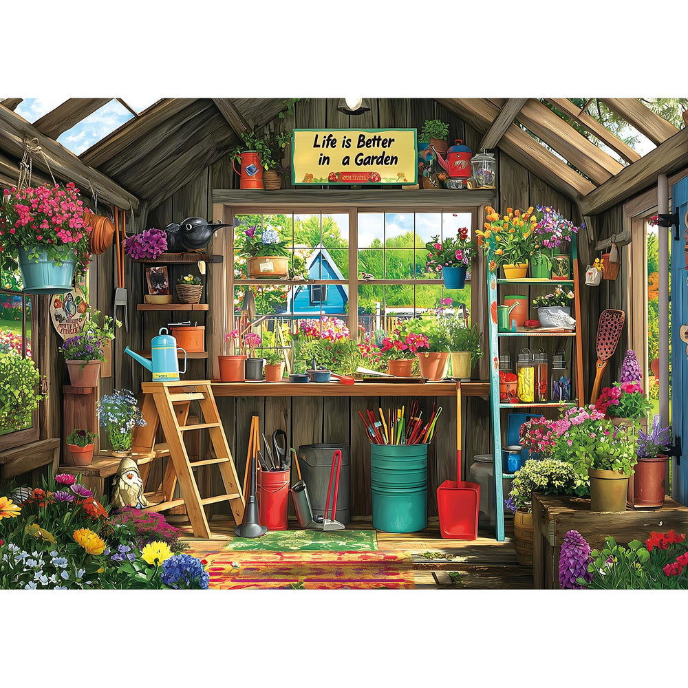 PuzzOne potting shed puzzle scene for relaxation and focus