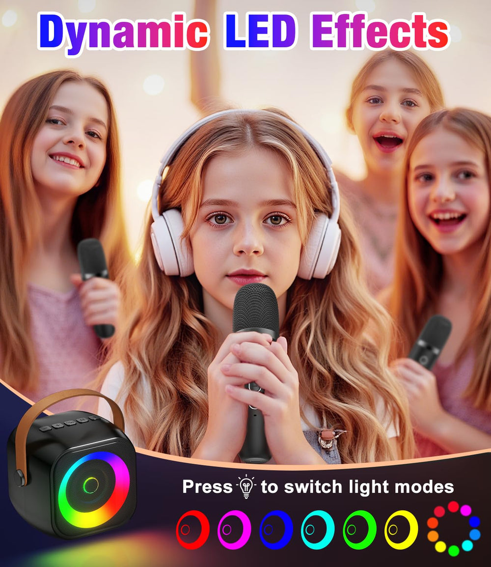 Pxzvd mini karaoke Bluetooth 5.3 for quick device pairing.