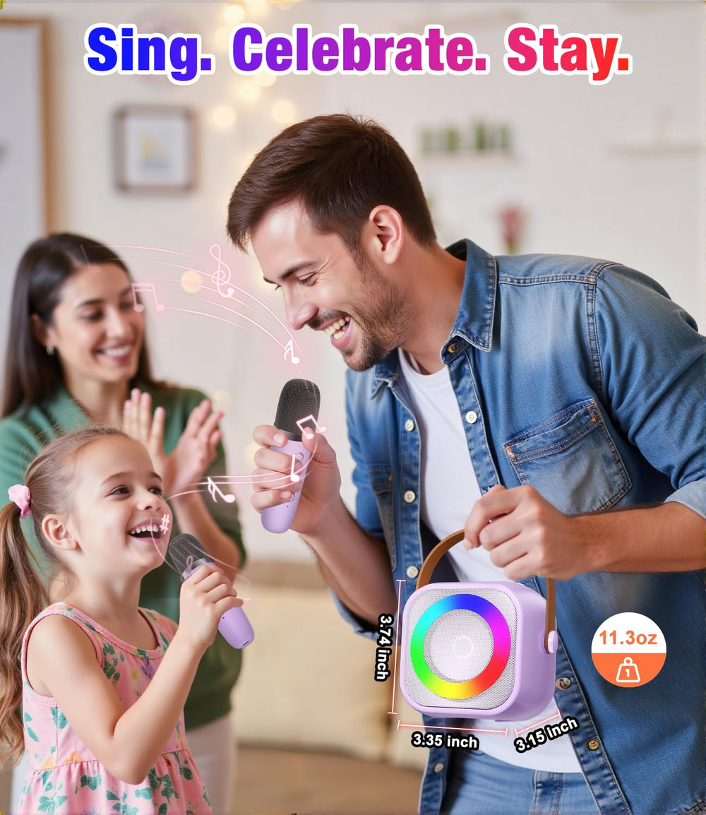 Pxzvd mini karaoke machine supports TF cards and USB drives.