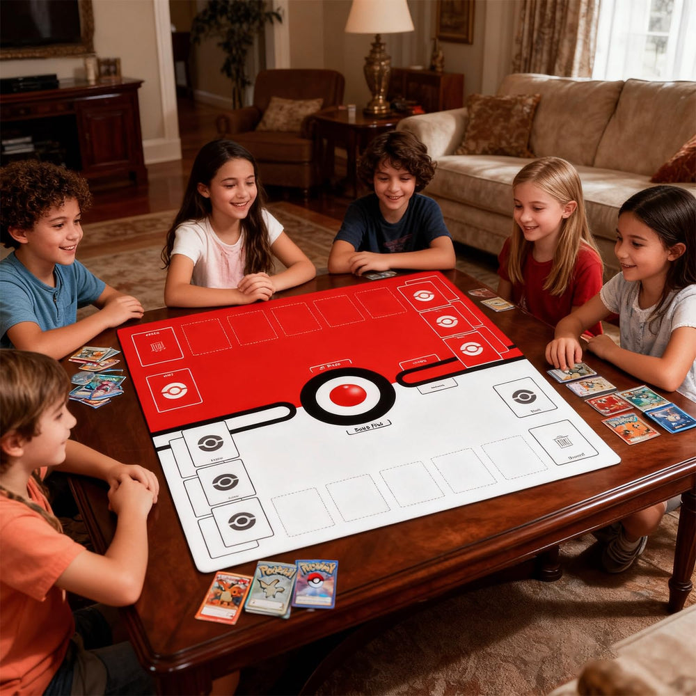 PYPGT playmat measures 24 by 24 inches for ample space.