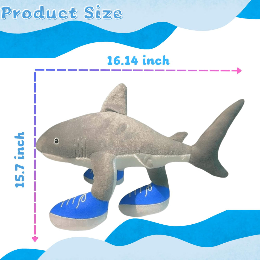 PYBHMYTR Tralalero Tralala shark plush sneakers, side view, charming meme-inspired decor.