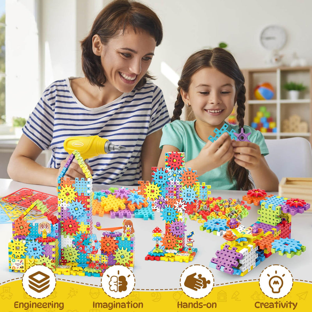 Pycoal gear blocks in bright colors spark imagination and problem-solving