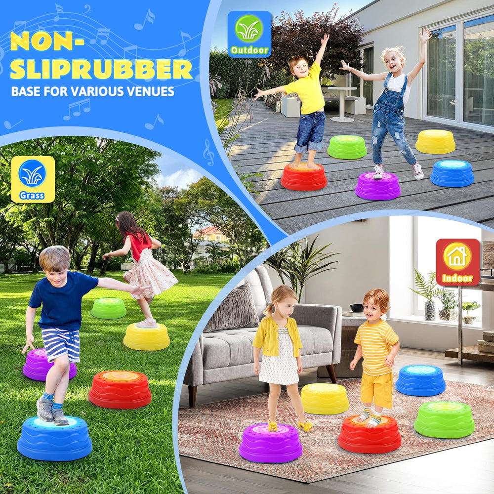 QANIY stepping stones green-pattern stones enhancing sensory coordination.