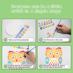 QANIY stepping stones kit owl pattern for whimsical walkways kid friendly painting activity.