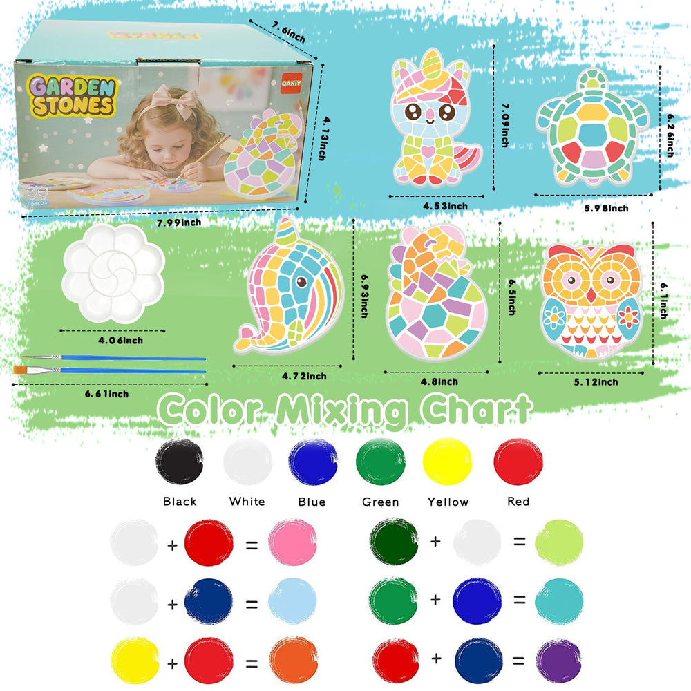 QANIY stepping stones kit color palette and mixing pad creative color blending.