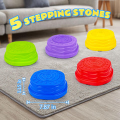 QANIY stepping stones yellow-pattern stones light up to guide explorers.