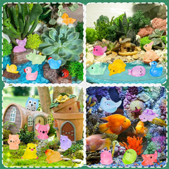 QAUYETM luminous mini resin dinosaurs spark imaginative play after sunset.