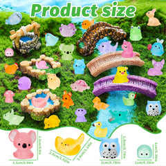 QAUYETM luminous mini resin rabbits brighten dollhouses and craft displays.