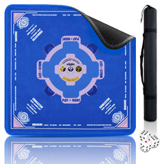 QAZWQAZ Mahjong Mat blue 33x33 surface provides a stable play area.