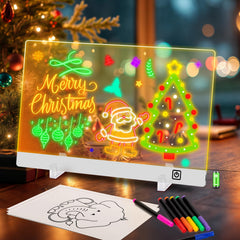 QCQHDU 16-inch LED drawing board with nine light effects for kids art