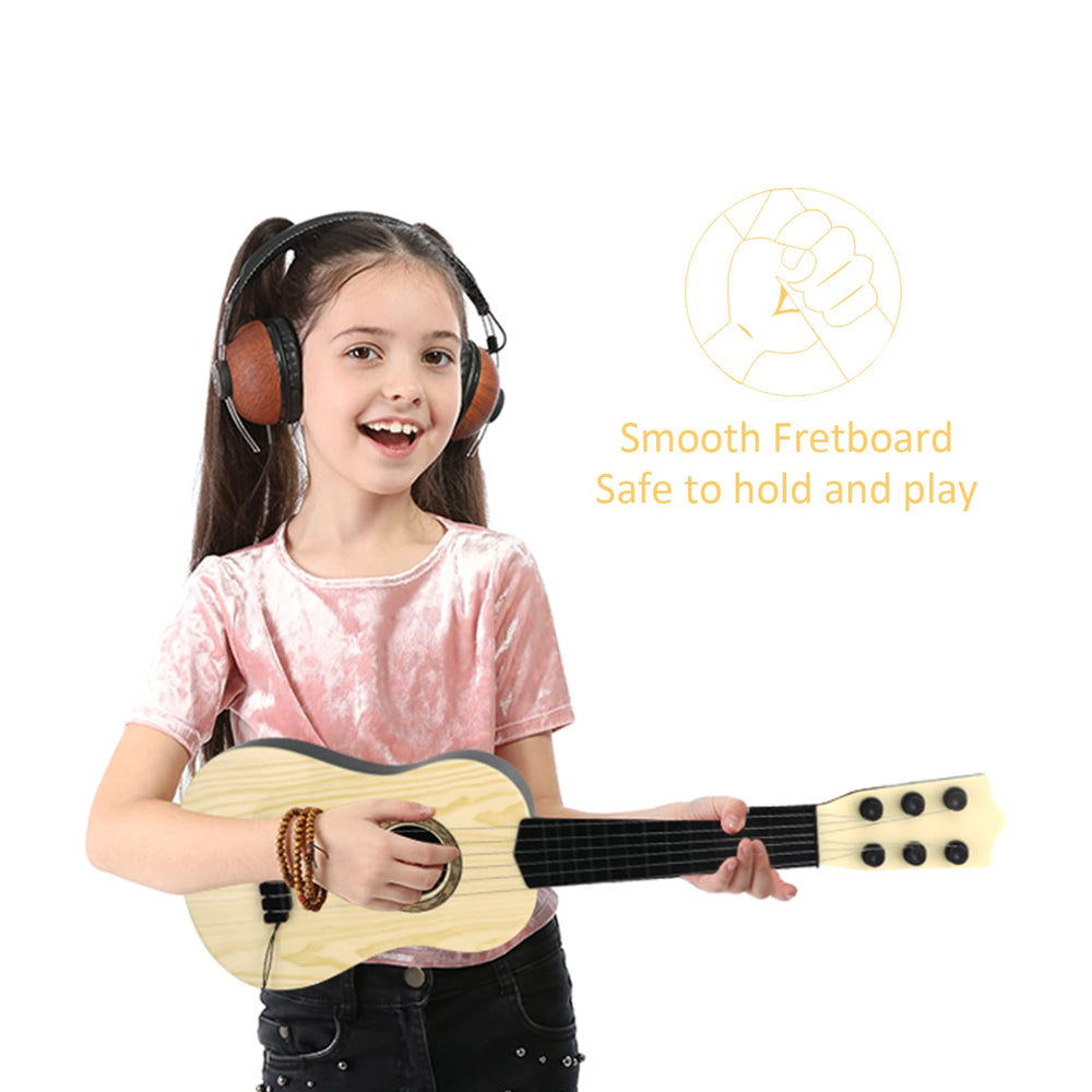 QDH toy guitar held by small hands, easy grip for toddlers