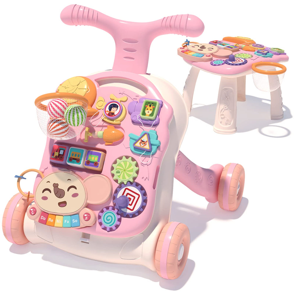 QDRAGON 3in1 baby walker pink supports early walking and learning through movement.