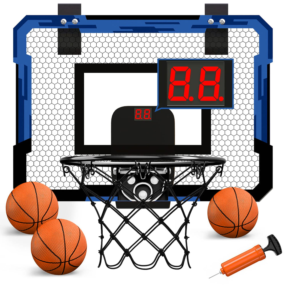 QDRAGON over-the-door hoop with scoreboard for kid-friendly scoring sessions