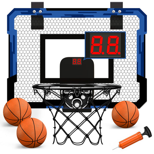 QDRAGON over-the-door hoop with scoreboard for kid-friendly scoring sessions