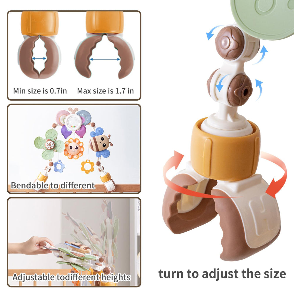 qesfir stroller arch bee wings vibrate gently to spark curiosity.