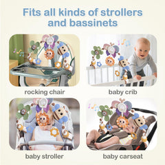 qesfir stroller arch butterfly rattle boosts visual tracking with bright colors.