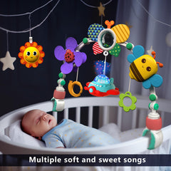 qesfir musical arch windmill toy spins while baby plays during travel