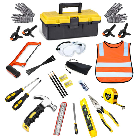 QeeHeng kids real tools set with tool box for safe beginner projects