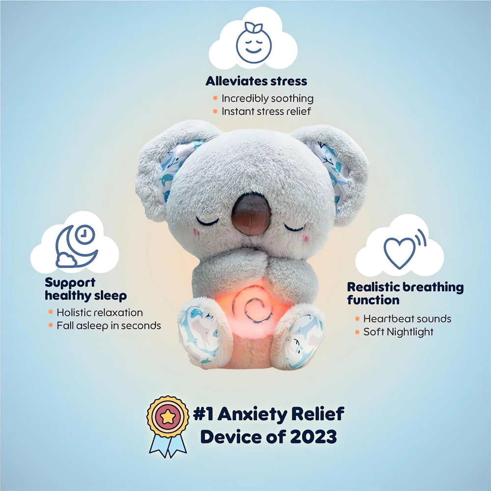 QFCST Relief Koala with musical lights provides gentle melodies for nighttime relaxation.