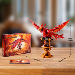 QFJ Moc Fire Phoenix dimensions indicate a bold, balanced centerpiece.