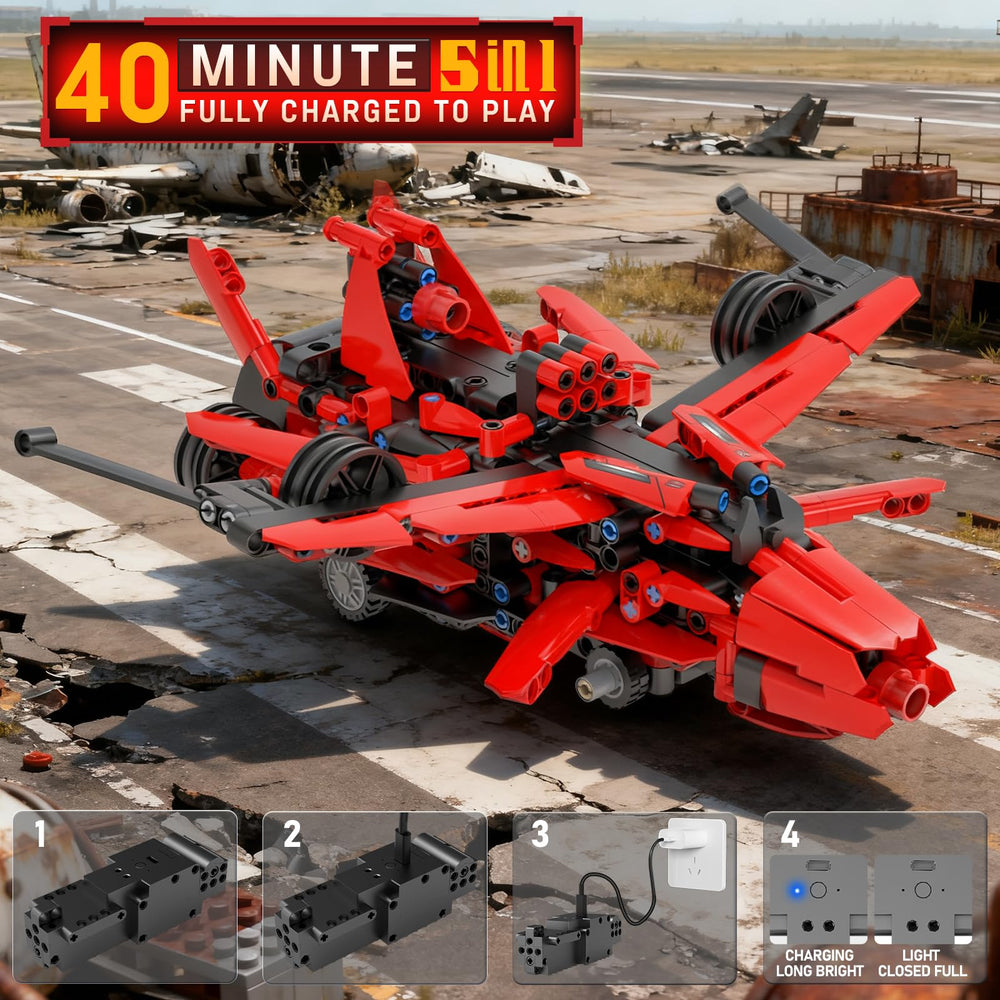 QHECTTY 5-in-1 space fighter model sparks imaginative space adventures.