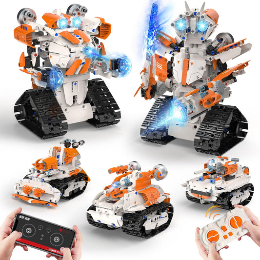QHECTTY 5in1 STEM robot building kit with multiple models for creative learning