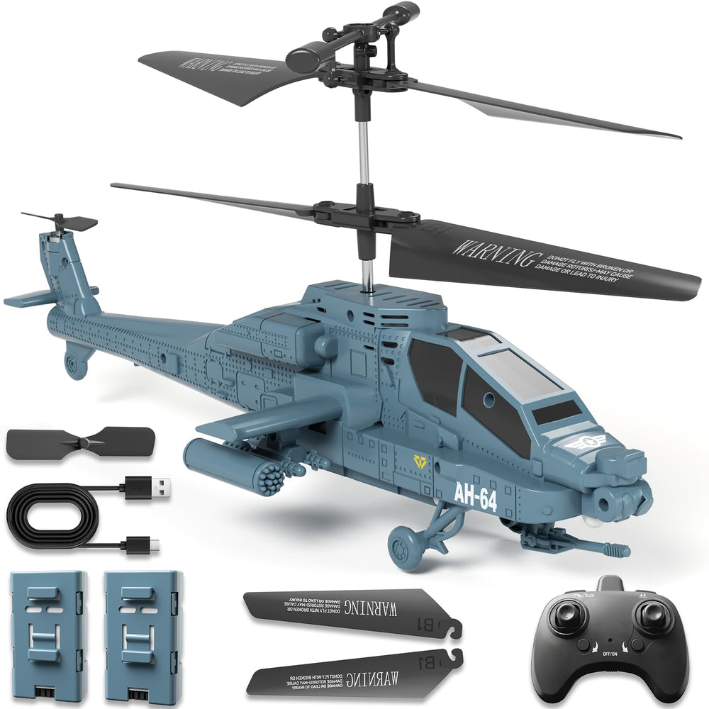 QI XING Apache RC helicopter with LED lights for precise indoor and outdoor flights