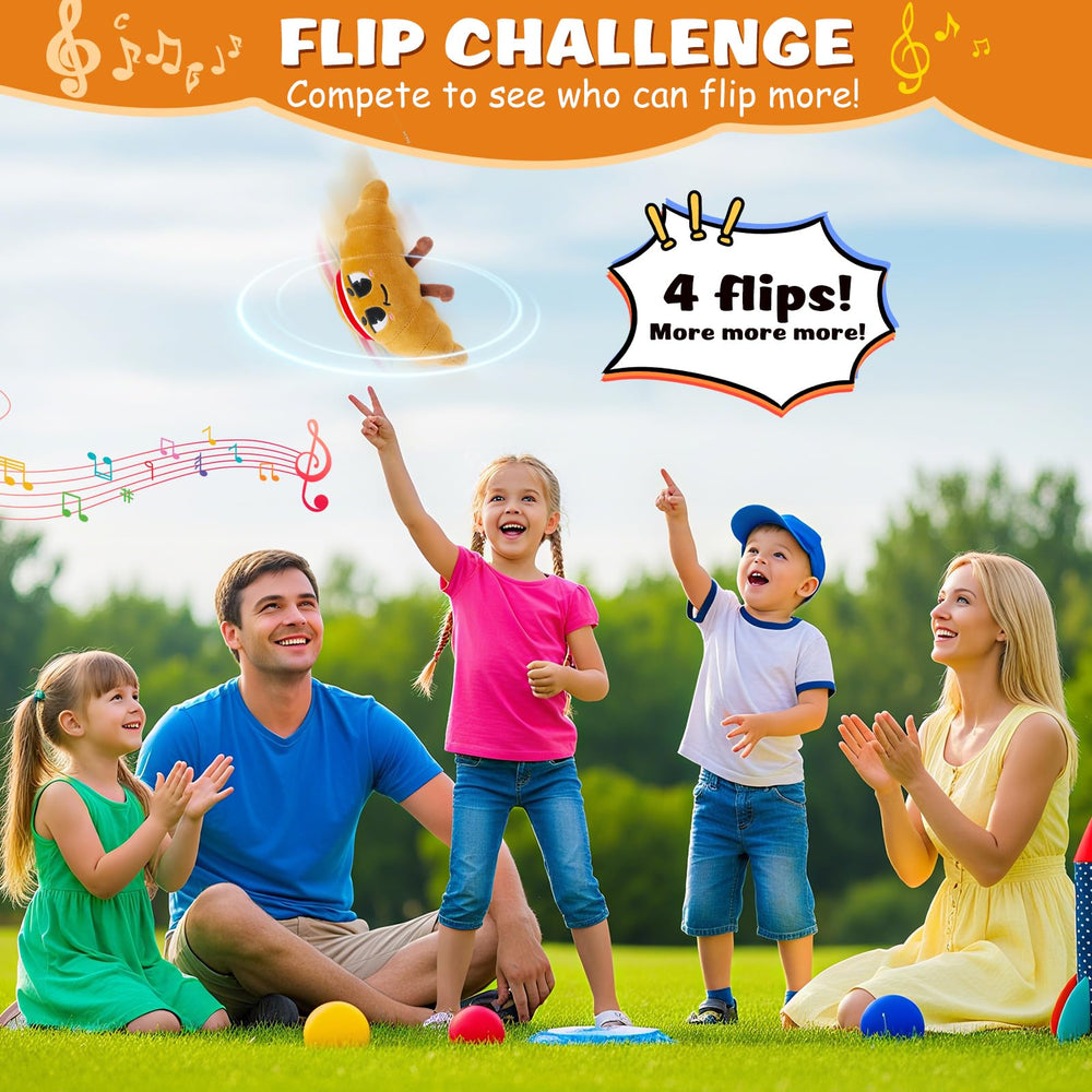 Qiaojoy croissant flips during the Flip and Count Challenge for exciting on-the-spot results