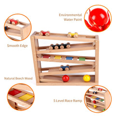 Qilay wooden balls set with the race track components.