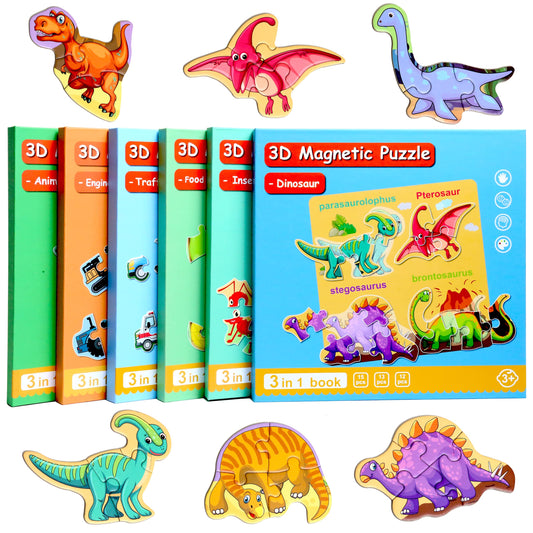 QimuMku dinosaur magnetic puzzle for toddlers boosts early problem-solving during play