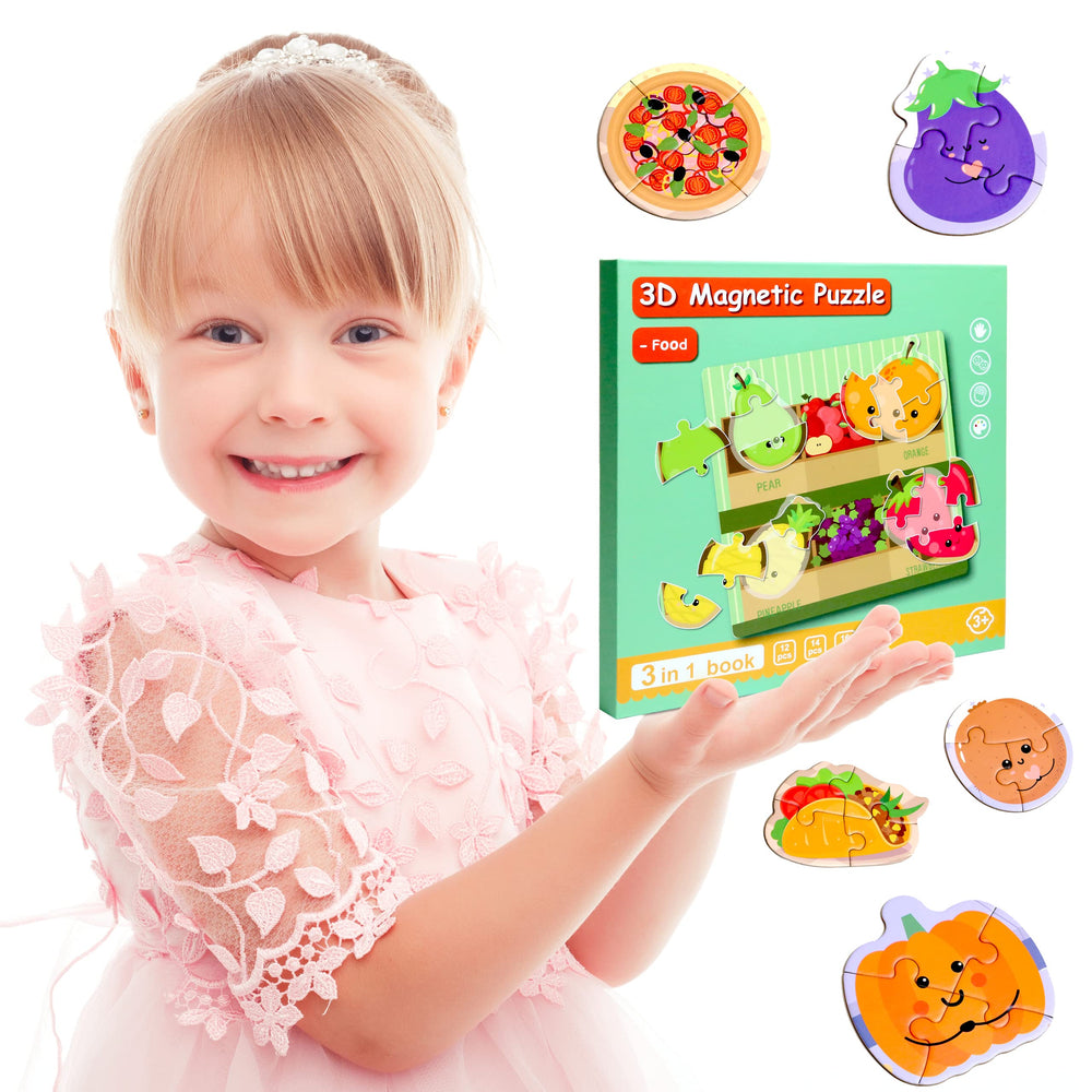 QimuMku magnetic puzzles with fruits enhance shape recognition.