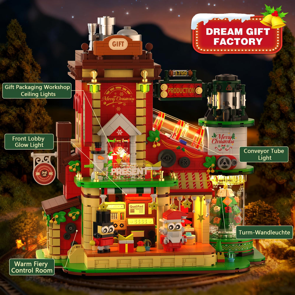 QiqoPoyee elves at workstations illuminate cozy holiday scenes for desk or mantel.