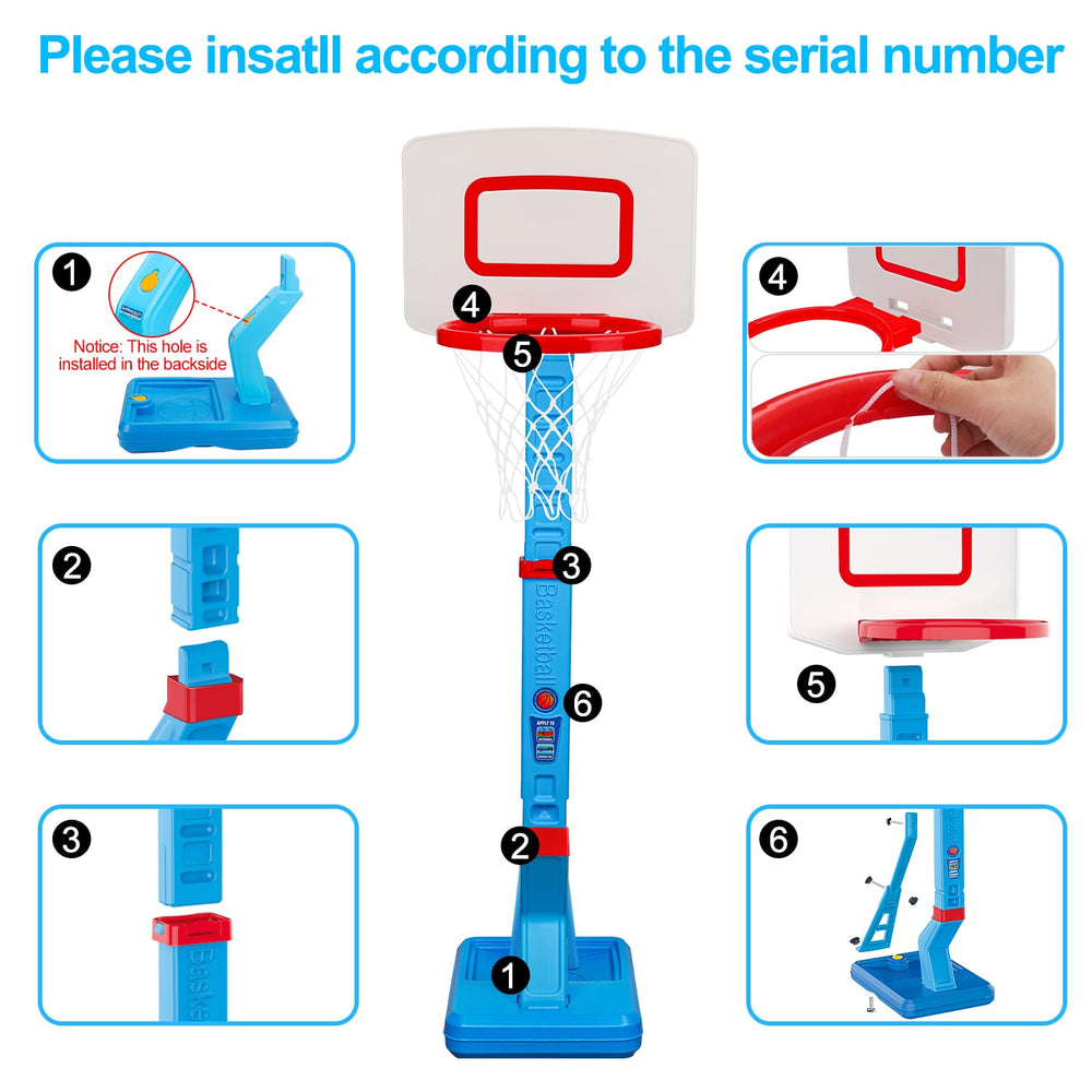 Qirptey easy-assembly hoop saves setup time for families.