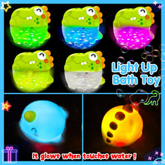 Light-up animal toys illuminating bath time fun