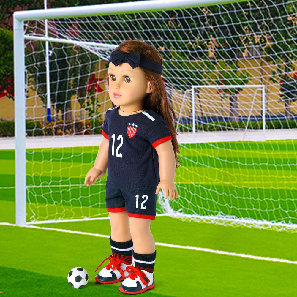 Qitzix navy socks for 18-inch dolls add realistic sports detail