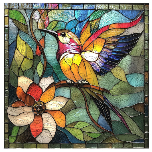 Qiuenisray hummingbird puzzle 200-piece front view for family activity