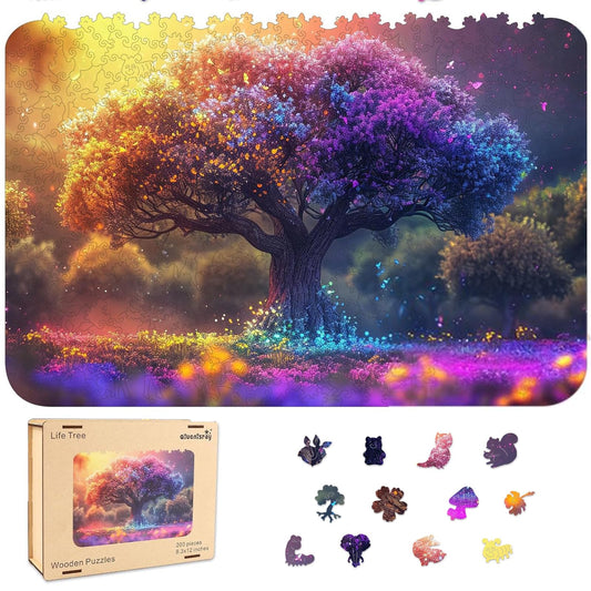 Qiuenisray Tree of Life 500-piece wooden puzzle ready for family time.