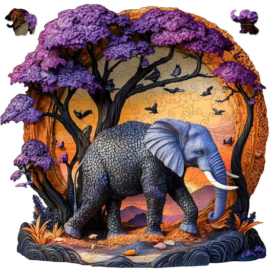 Qiuenisray wooden puzzle adults elephant forest 200 pieces showing natural grain for engaging family challenge