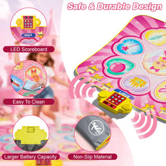 qiunhang Dance Mat LED lights guiding kids through steps
