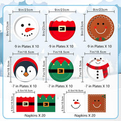 QIYANPAX Christmas dessert plates featuring penguins for playful treats