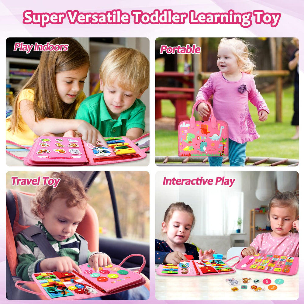 Qizfun Busy Board shoelaces encourage sequencing and grip.