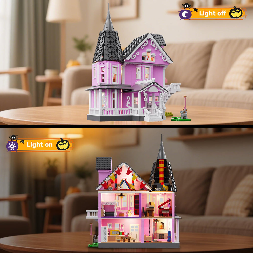 QJYAMK detailed interior including piano room, kitchen, attic for storytelling.