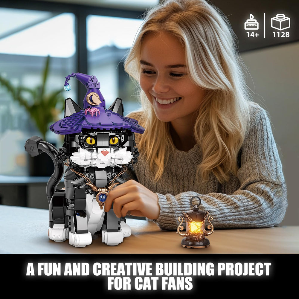 QJYAMK Ideas Magic Cat compatible with LEGO for expanded play.