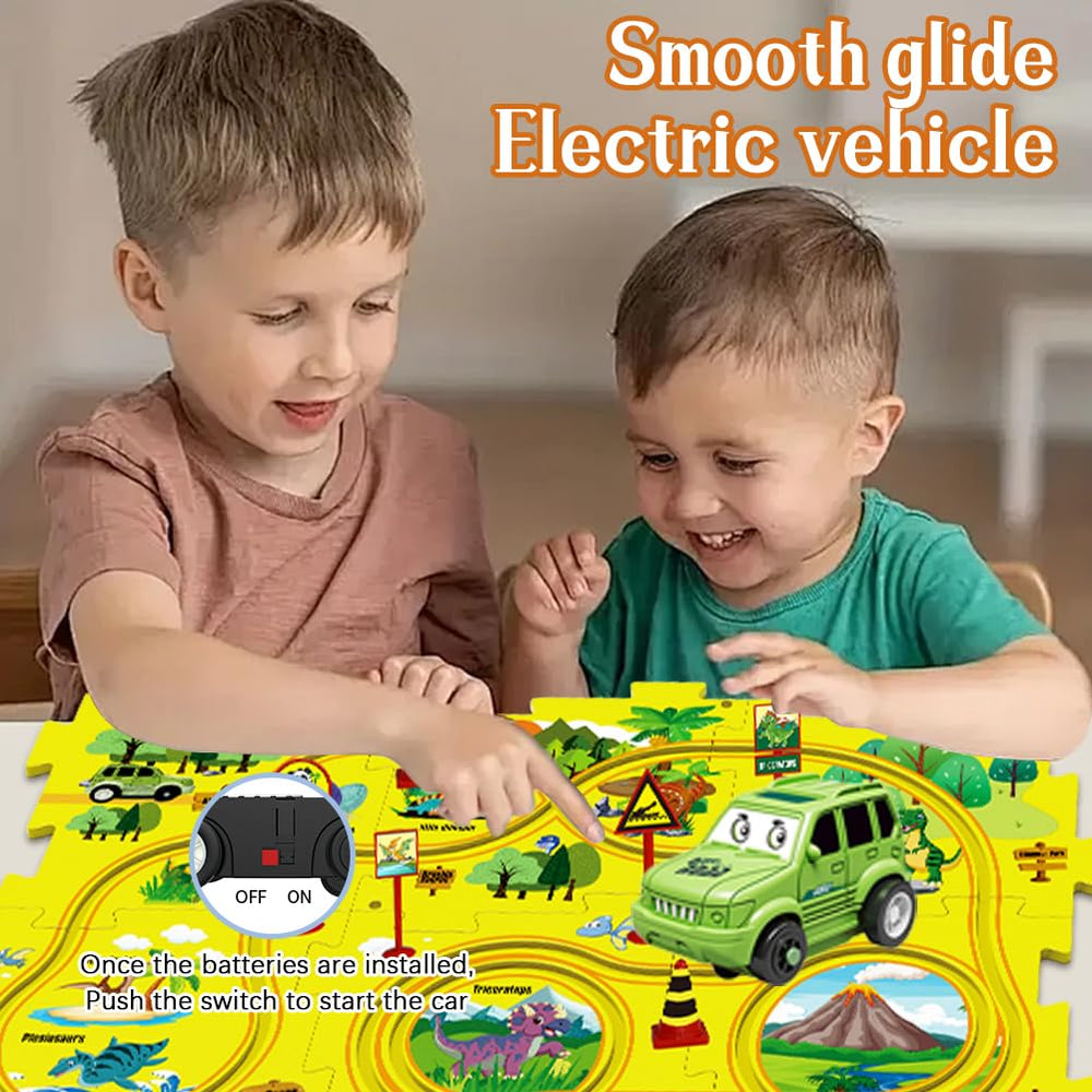 QKSKYP dinosaur theme track pieces inspire construction play