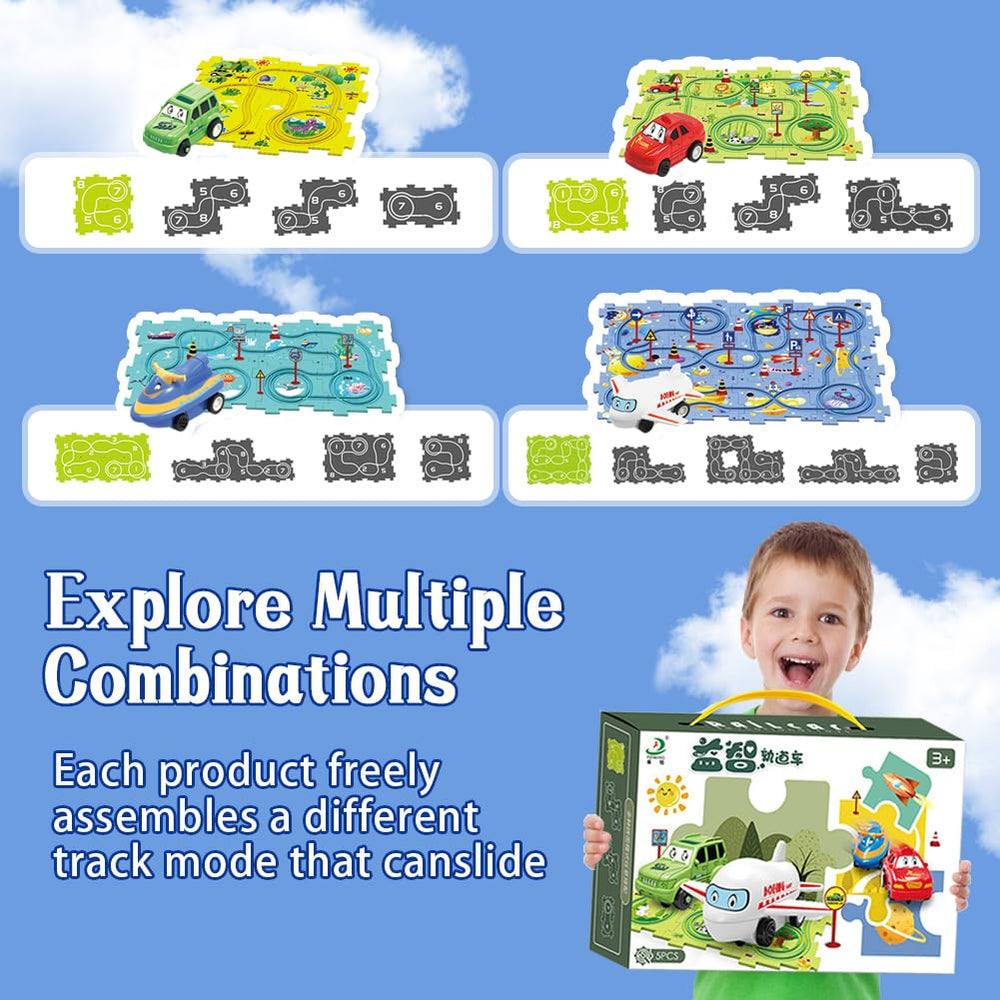 QKSKYP railcar puzzle track assembly supports layout planning and problem solving