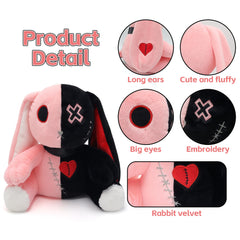 Qleewei Goth Bunny Plush 30 cm is a perfect cuddle companion