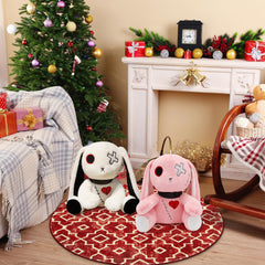 Qleewei Goth Bunny Plush gift-ready for eerie whimsy fans