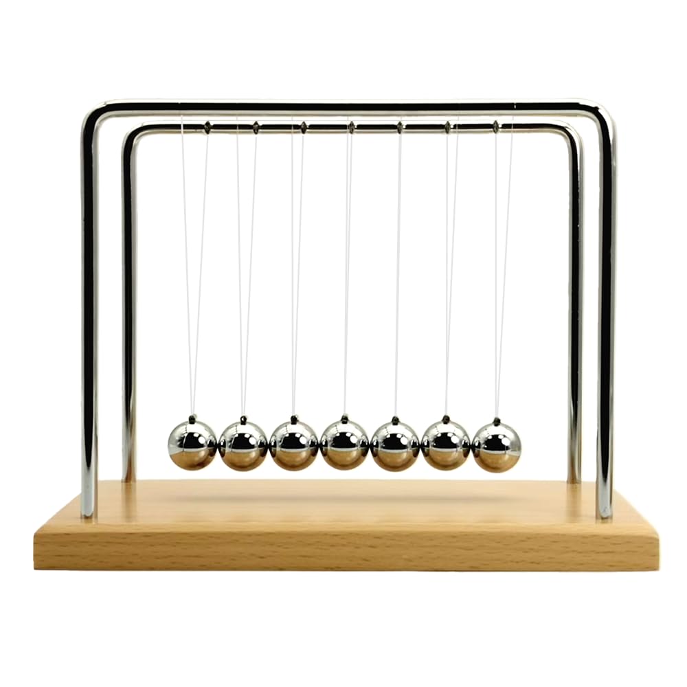 QLKUNLA Newtons Cradle packaging shows a ready gift idea and learning tool.