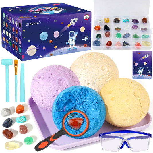 QLKUNLA Planets Dig Kit setup image shows organized workspace for stress-free digging.