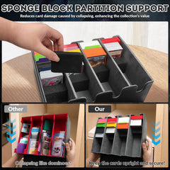 QLOUNI four foam stoppers keep cards upright when the box is not full.